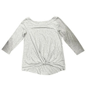 Lilly Pulitzer Womens Small Maci Twist Front Tee Heather‎ Grey 3/4 Sleeves EUC